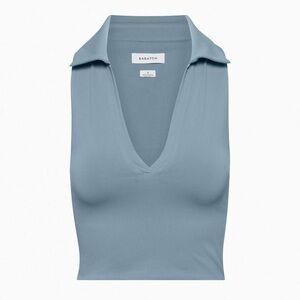 Aritzia Babaton Contour Polo Tank- Powder Blue Collared Sleeveless Top